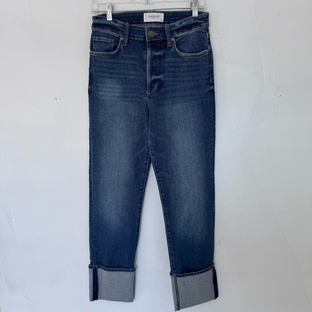 Evereve Cuffed Straight Leg Jeans size 26